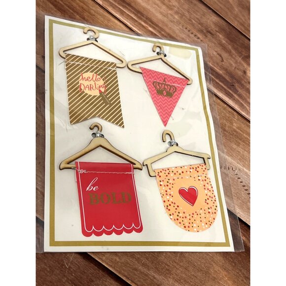 BE BOLD 4 Piece Embellishment SET W Hanger BANNER BY MICHAELS HELLO DARLING GIRL - Picture 1 of 3